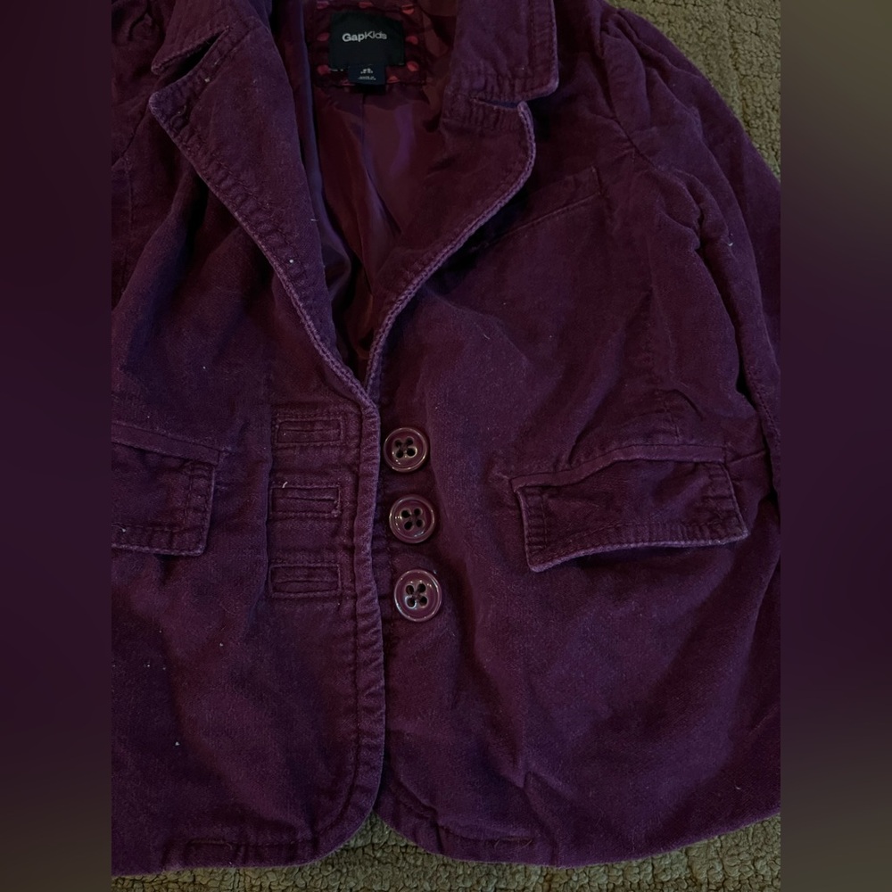 Size XS 4-5 Gap Kids Cotton Polyester Purple Jacket Coat - Picture 4 of 5